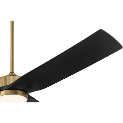 60" Black and Brass Ceiling Fan with LED Light and Remote