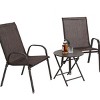 Compact and Modern 3-Piece Outdoor Patio Set with Breathable Textilene Fabric Chairs and Steel Folding Table, Space-Saving Design-Coolbibila - 2 of 4