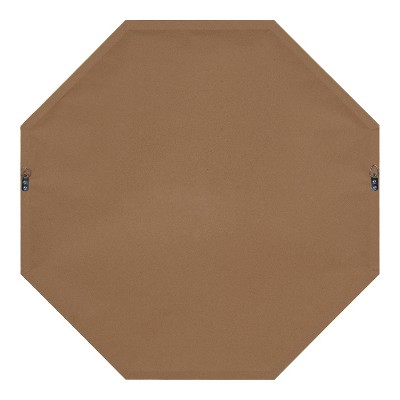 Gold Octagon Wall Mirror with Wood Frame, 34"