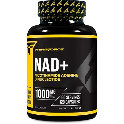 PrimaForce NAD+ Nicotinamide Supplement (1000 mg) 120 Capsules - Nicotinamide Adenine Dinucleotide, 60 Servings