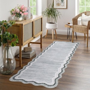 Modern Plain Area Rug Machine Washable Easy To Clean Indoor Carpet Stain Resistant Non Shedding Low Pile Thin Throw Rug Non Slip Floor Cover - 1 of 4