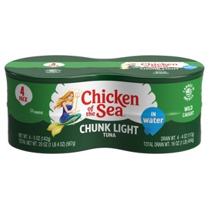 Chicken of the Sea Chunk Light Tuna in Water - 5oz/4ct - 1 of 3