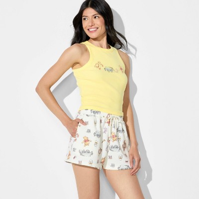 Women's Winnie the Pooh Graphic Shorts - Cream