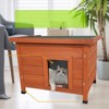 DSVIMOY Cat House, Outdoor Indoor Rabbit Hutch for Bunnies, Cats, Dogs and Other Small Animals, Natural, 22.5"*17.7"*17.1" - 2 of 4