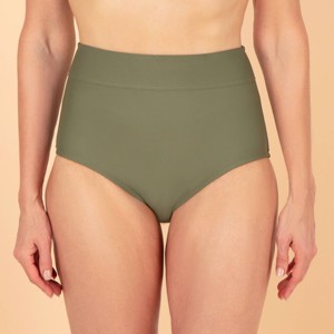 Lands' End Women's UPF High Waist Full Coverage Tummy Control Bikini Bottom - 1 of 3