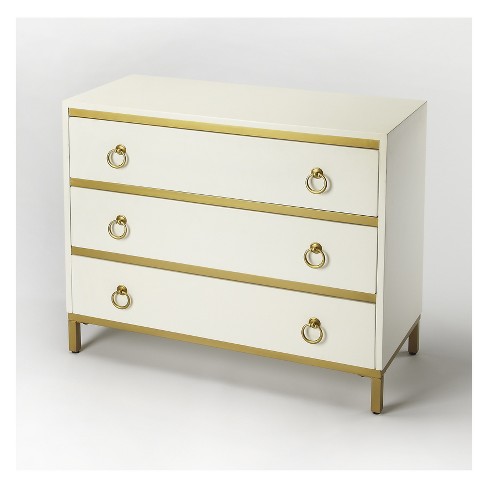 Butler Specialty Monika Accent Chest Cottage White And Gold Target
