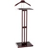Proman Products VL16220 Freestanding Wardrobe Wooden Valet Stand Rack with Tie Hook, Hanger, Tray, Dark Mahogany - 3 of 4