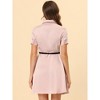 INSPIRE CHIC Women's Point Collar Short Sleeve Dresses - 4 of 4