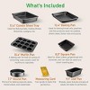 NutriChef Kitchen Oven Baking Pans - Carbon Steel, Non-Stick Black Coating Inside & Outside Bake Tray Sheet Bakeware Set (6-Pieces) - 2 of 4