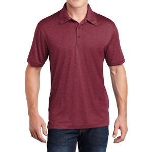Mafoose Men's Short Sleeve Moisture-Wicking Heather Contender Polo T-shirt - 1 of 4