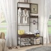 Dexmalle Industrial Hall Tree with Storage Drawer and Shoe Racks,Antique Brown - 2 of 4