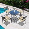 Aoodor 19x19x5 Inch Tufted Outdoor Chair Cushions, Water and Fade Resistant Polyester Dining Chair Pads with Ties for Patio Furniture, Set of 4 - 2 of 4