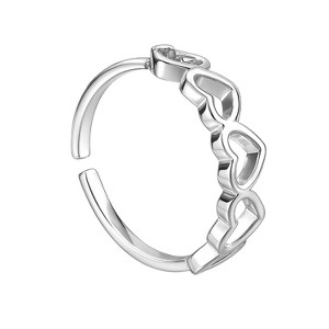 Women's Silver - Plated Open Plain Ring - Minimalist Style - 1 of 4