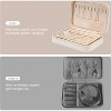 Travel Jewelry Case with Mirror & Clear Bag, Portable Organizer for Earrings, Necklaces & Rings, White Gift - 3 of 4