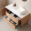 48" Modern Design Bathroom Vanity, Ceramic Sink, Oak Woodgrain Cabinet, Plywood Base,2 Drawers And One Door, Pre-assembled-The Pop Home - 2 of 4