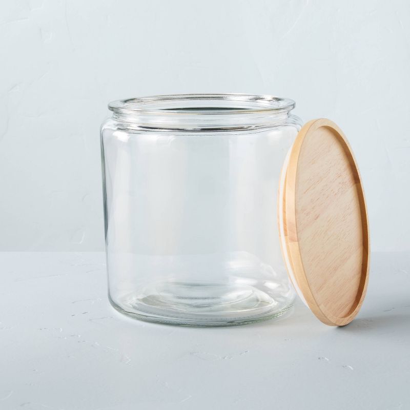 Large 125oz Glass &#38; Wood Storage Canister - Hearth &#38; Hand&#8482; with Magnolia, 5 of 7