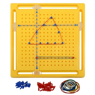 Learning Advantage® X-Y Coordinate Pegboard - 50 Pegs with Rubber Bands