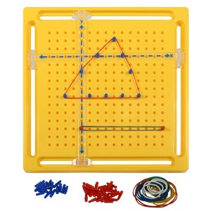 Learning Advantage® X-Y Coordinate Pegboard - 50 Pegs with Rubber Bands - 1 of 4