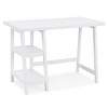 Writing Desk Contemporary with Open Storage Shelves for Home Office 42in Wide-3irtyhousy - 2 of 4