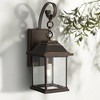 Minka Lavery Rustic Outdoor Wall Light Fixture Oil Rubbed Bronze Lantern 18" Clear Glass for Post Exterior Deck Porch Yard Patio - 2 of 3