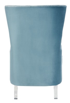 Light Blue Velvet Wingback Accent Chair with Acrylic Legs