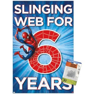 Trends International Marvel Spider-Man - Happy 6th Birthday Unframed Wall Poster Prints - 1 of 4
