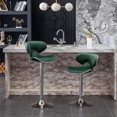 Counter Barstools Set of 2, Swivel Bar Stools Adjustable Height with Chrome Base for Kitchen, Pub