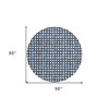 Navy Blue And Ivory Geometric Washable Indoor Outdoor Area Rug - 3 of 4