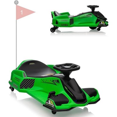 12V Ride-On Drift Car for Kids, Electric Drifting Go-Kart with High/Low Variable Speed, 5 Wheels, Built-In Music, Low-Power Alarm, Ages 8+