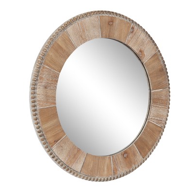 Kate And Laurel Cannondale Round Wood Round Mirror, 28" Diameter ...