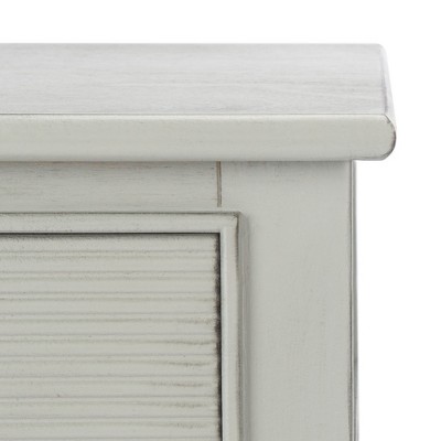 Distressed Grey Wood 1-Drawer Accent Table with Shelf