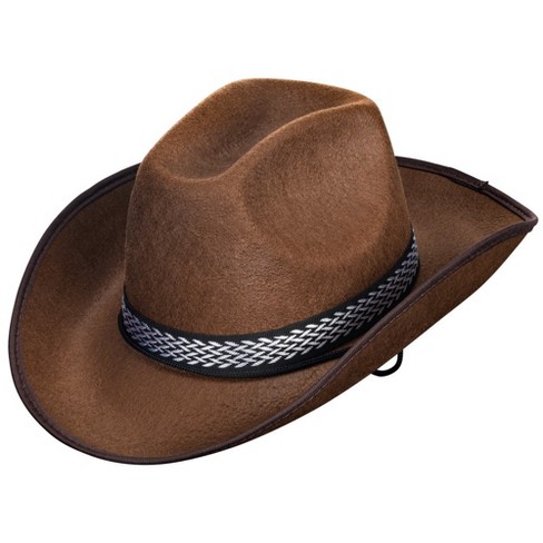 Adult's Brown Cowboy Hat with Hatband