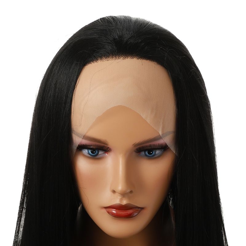 Unique Bargains Women's Long Straight Lace Front Wigs with Adjustable Wig Cap 24" 1 Pc, 4 of 7