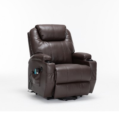 Hybition Large Power Lift Recliner Chair Sofa with Massage and Heat  , 3 Positions, Cup Holders, and USB Ports, Faux Leather