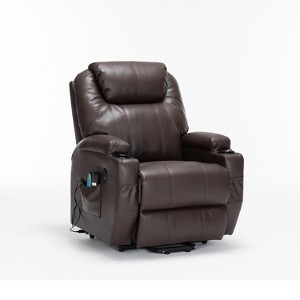 Hybition Large Power Lift Recliner Chair Sofa with Massage and Heat  , 3 Positions, Cup Holders, and USB Ports, Faux Leather - 1 of 4