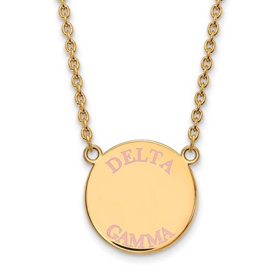 Black Bow Jewelry 14k Yellow Gold Plated Sterling Silver Delta Gamma Greek Life Necklace 18 Inch