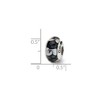 Black Bow Jewelry Black and White Glass Sterling Silver Bead Charm - 2 of 3