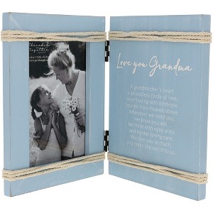 Pavilion Gift Company - Love You Grandma - 5.5" x 7.5" Hinged Sentiment Frame (Holds 4" x 6" Photo) - Single Image Frames - 1 of 4