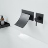 Single Handle Wall Mount Bath Spout Waterfall Tub Black Faucet Bathtub Filler in Matte Black - 2 of 4