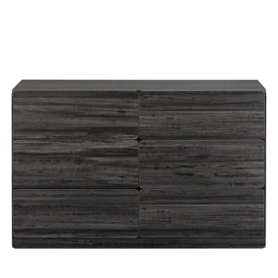 TIRAMISUBEST Dark Gray 6-Drawer Dresser,Flat Corner Sideboard Cabinet