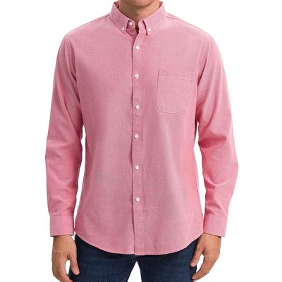 INSPIRE CHIC Men's Long Sleeve Button Down Collar Regular Fit Business Oxford Dress Shirt