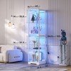 Fredees 65" Glass Display Cabinet with Doors, Tri-Color Lighting and Motion Sensor, 4-Tier Curio Cabinet - 2 of 4