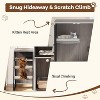 Hidden Litter Box Furniture, 2 Tier Enclosed Litter Box Furniture with Doors, Hidden Storage and Ladder - 3 of 4