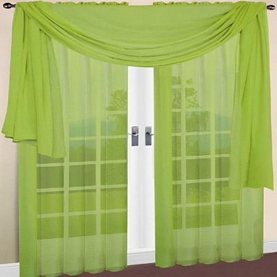 Ramallah Trading Celine Sheer Rod Pocket Top Panel 60" x 90" Neon Green