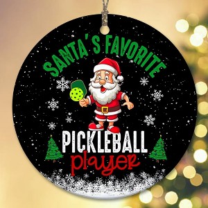 Lomsoe Christmas Ornament Santa's Favorite Pickleball Player Ceramic Ornament Tree Decor Gift Christmas Tree Ornament Christmas Decor Christmas Gift - 1 of 1