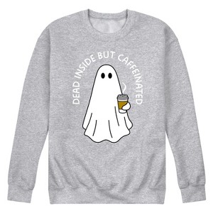 Men's - Instant Message - Dead Inside Caffeinated Ghost Graphic Fleece Sweatshirt - 1 of 4
