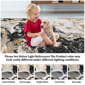 Area Rug, Abstract Marble Accent Rug, Soft Luxury Carpet for High Traffic Areas, Washable Rugs for Living Room, Non Slip Home Decor Kitchen Rug - 1 of 4