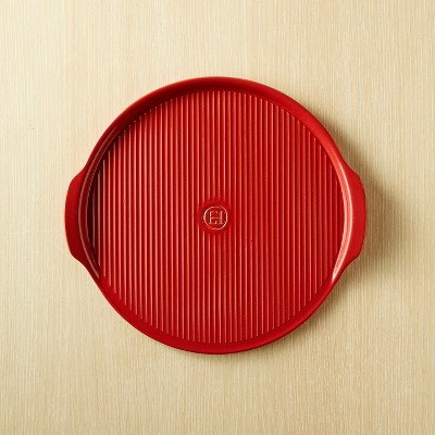 Charcoal Ceramic Round Ridged 14.5" Pizza Stone