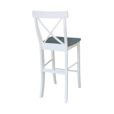 Heather Gray Solid Parawood Traditional X-Back Barstool