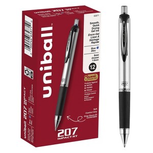 uni-ball 207 Impact RT Retractable Gel Pens Bold Point Blue Ink Dozen (65871) - 1 of 4
